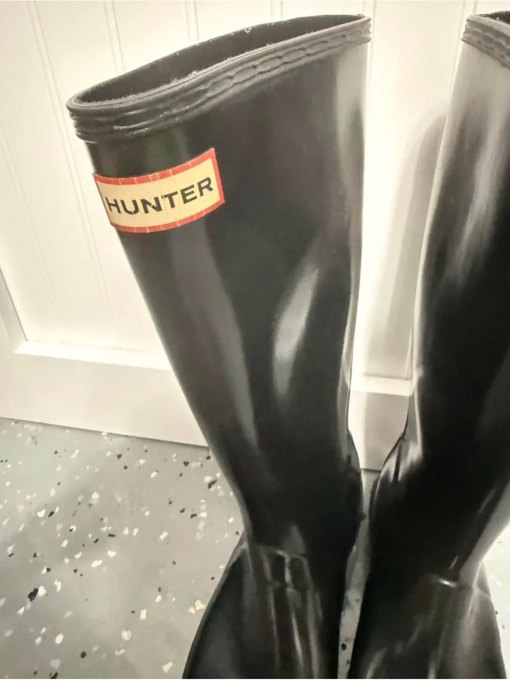 Hunter Women's Tall Black Gloss Rain Boots